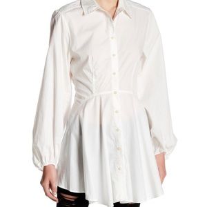 White free people button down tunic. Worn once!
